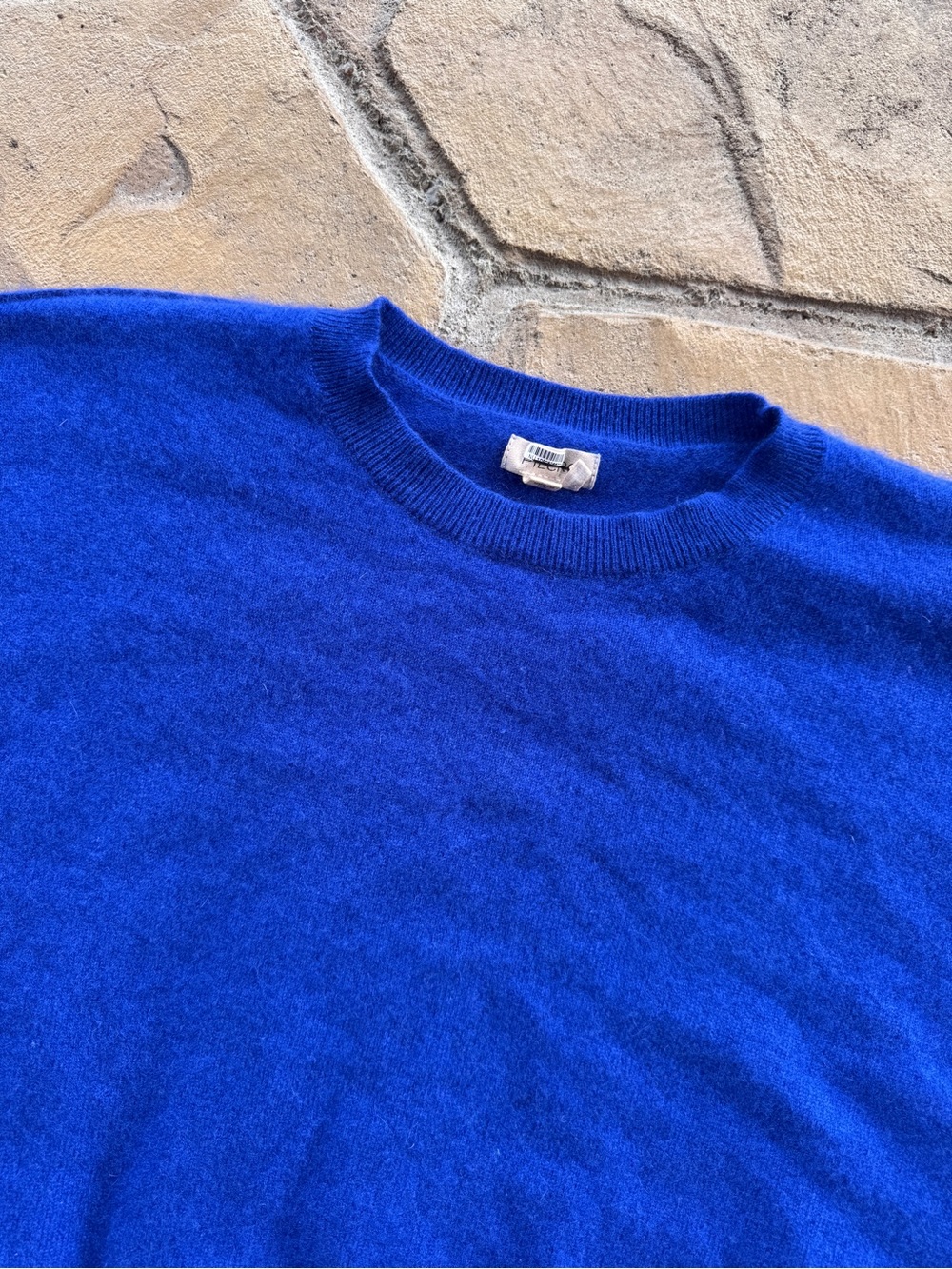 Pilcro Anthropologie Alani Cashmere Cropped Sweater Cobalt Blue Size 1X - Picture 9 of 13